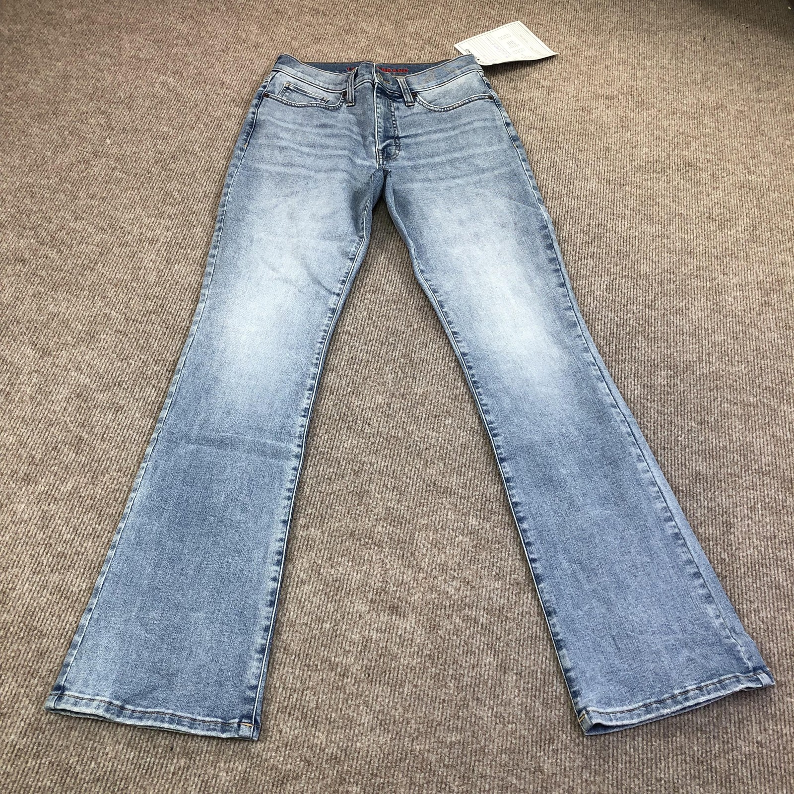 Lucky Brand HK Stevie Mini Boot Jeans Womens 26 Blue Light Wash Mid Rise 26×32