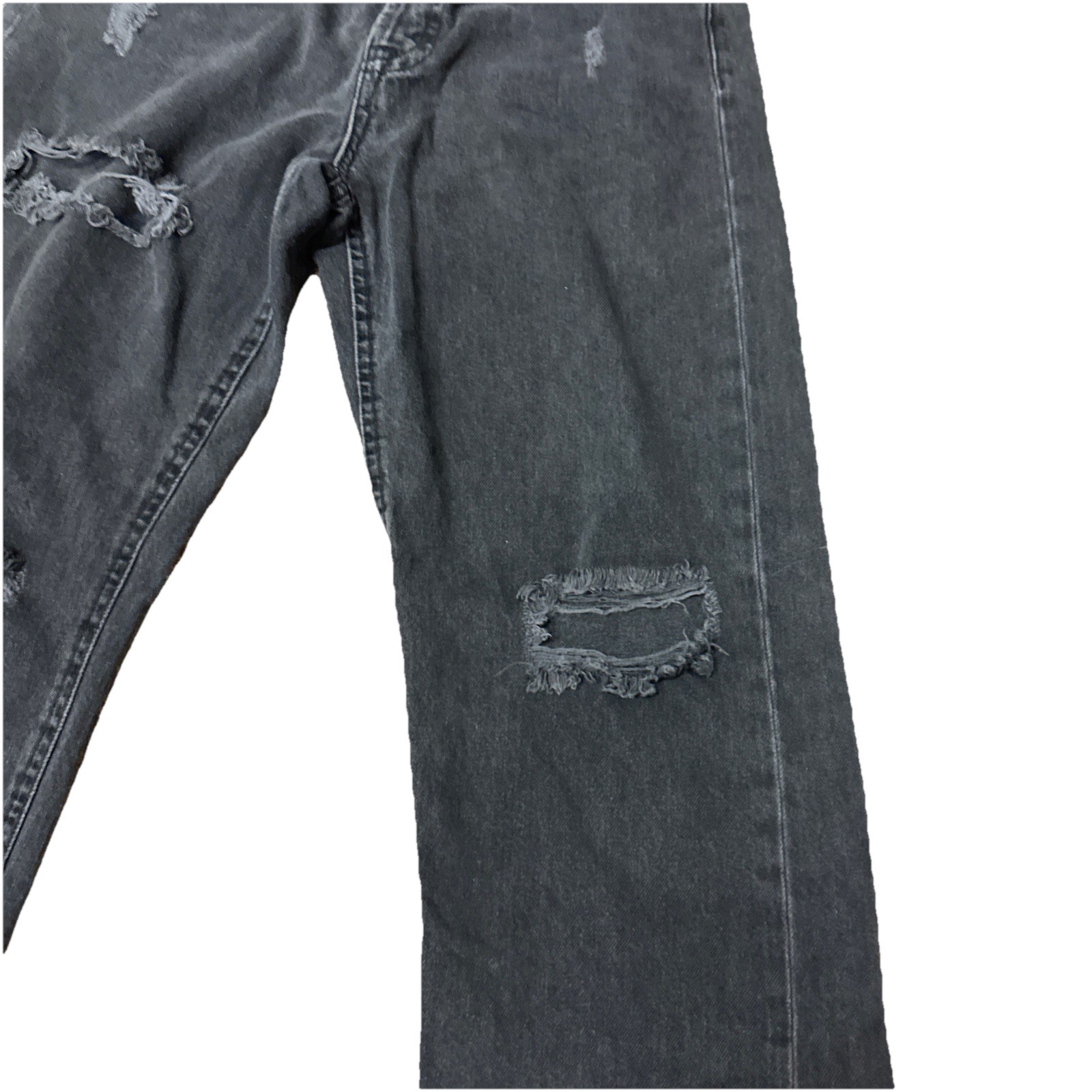 Aeropostale 90s Baggy Straight Jeans Womens 2 Black Distressed Non Stretch
