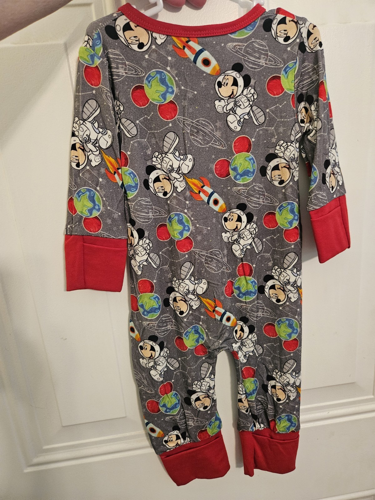 Disney Mickey Mouse Space Graphic Print Zip Sleeper Bamboo Jersey 6-12M