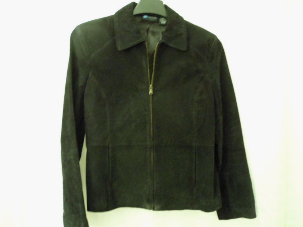 Leather Coat Jacket Brand Varies Black 3 Sizes 8 M L Lined Preowned