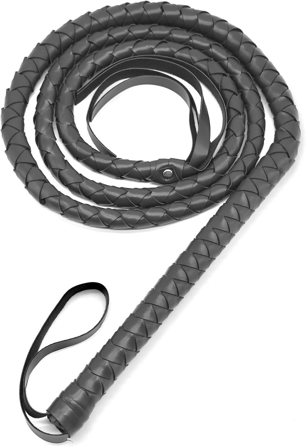 Black Whip for Halloween Costume – 6.5 Feet PU Leather Soft Prop Whip, Cat Woman