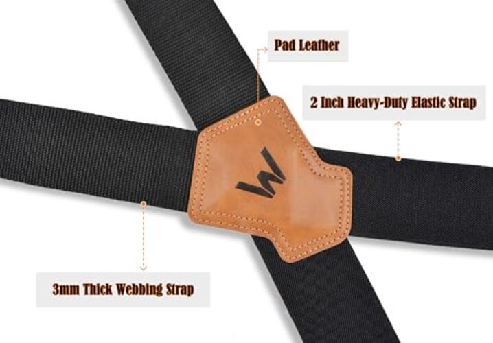 2Inch-Wide Heavy Duty Work Suspenders for Men Black