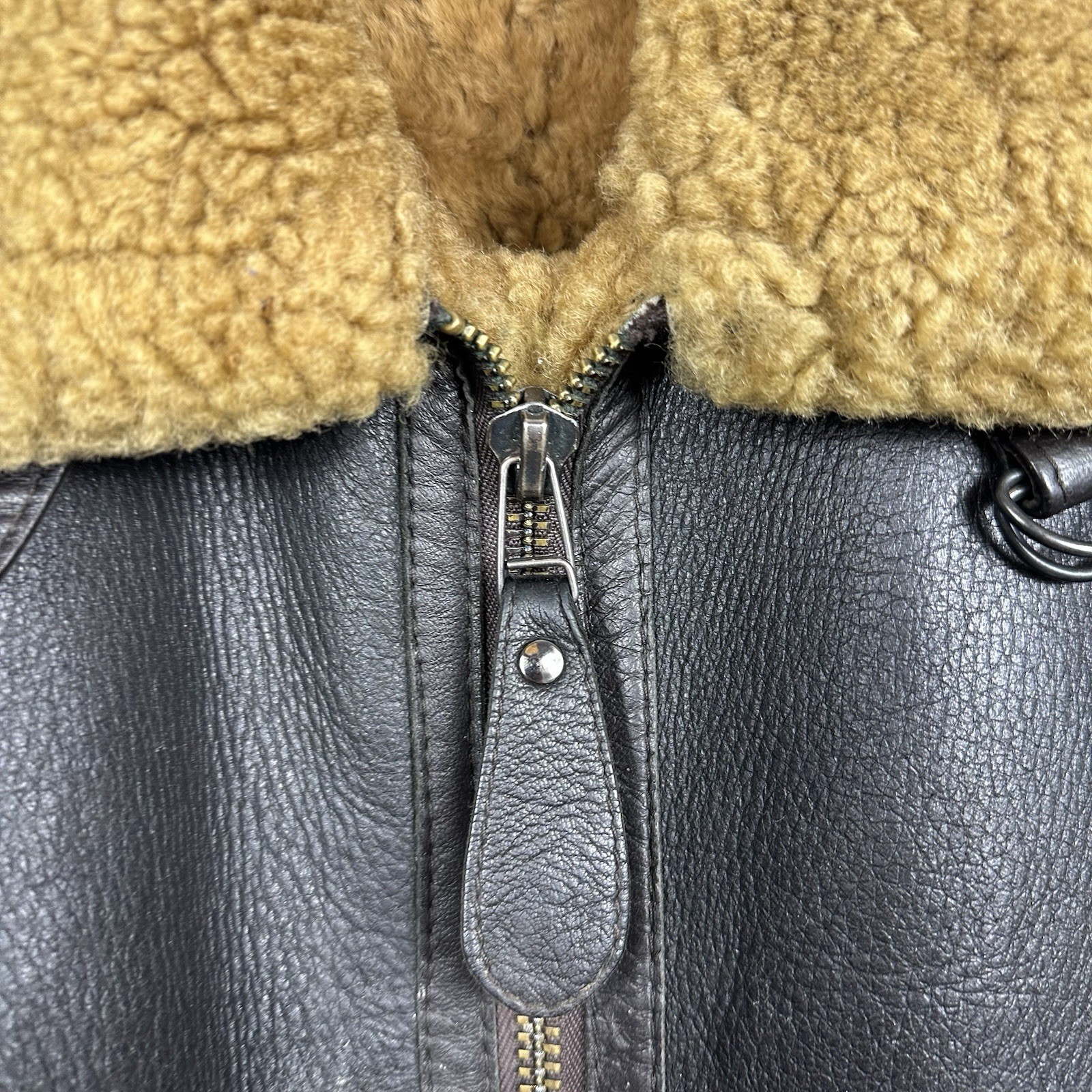 Vintage RAF Leather Sheepskin Flying Jacket, Aviator Shearling Military, Mens XL
