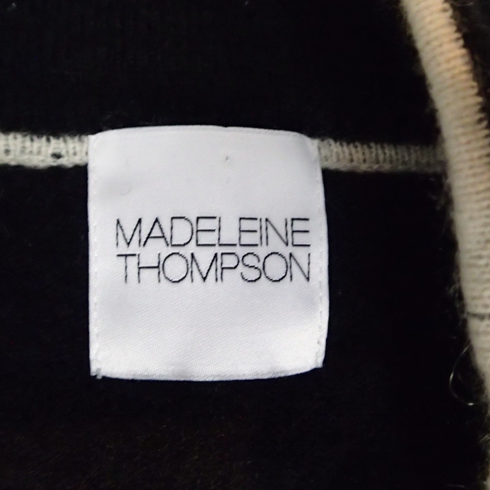Madeleine Thompson black Cashmere Cardigan Long Sleeve sz S sweater belt pockets