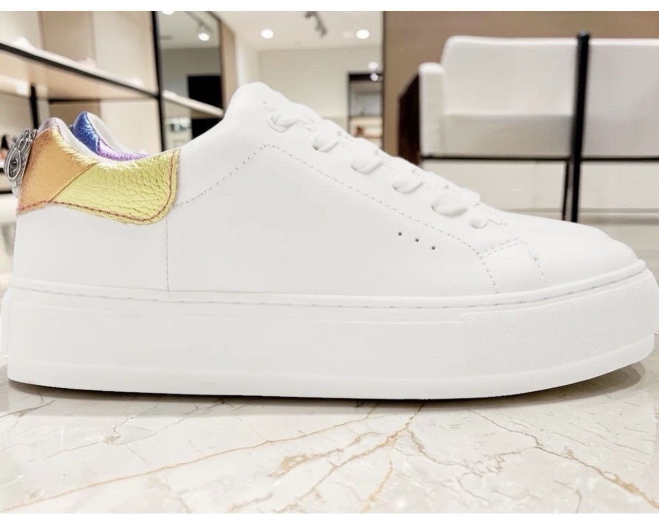 KURT GEIGER LONDON RAINBOW SHOP LANEY EAGLE LEATHER SNEAKERS WOMENS NEW 8.5-9