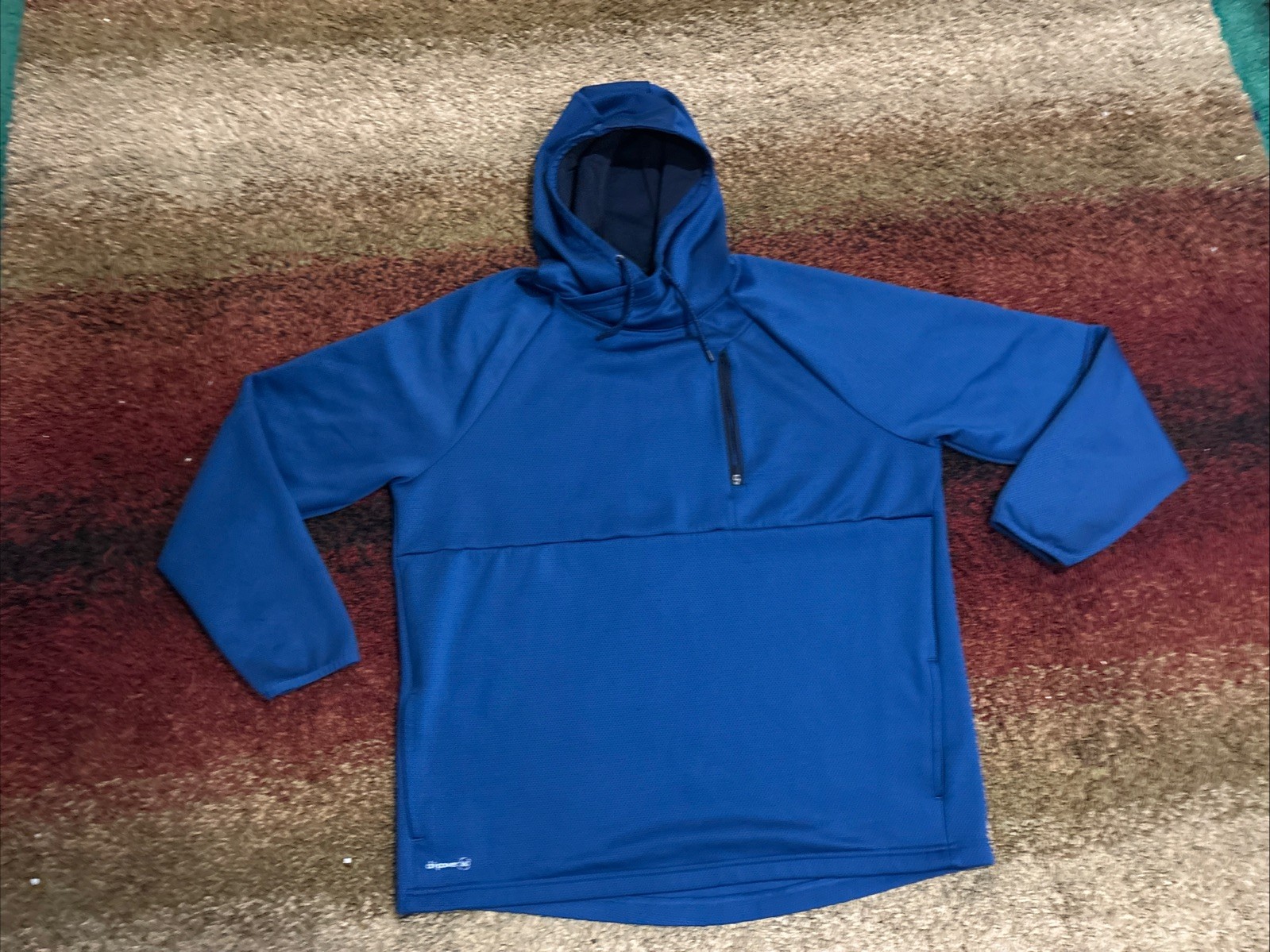 Russell Thermaforce Flex Mens L (42/44) Hoodie Dri Power 360 Blue Sweatshirt
