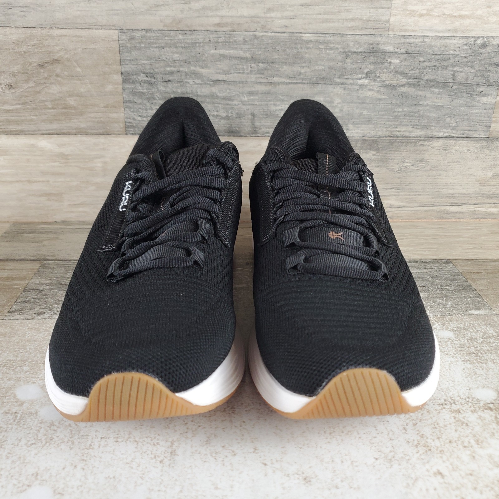 Kuru Atom 2 Womens Shoes Sz 8 W Running Jet Black Desert Tan Lace Up Sneakers