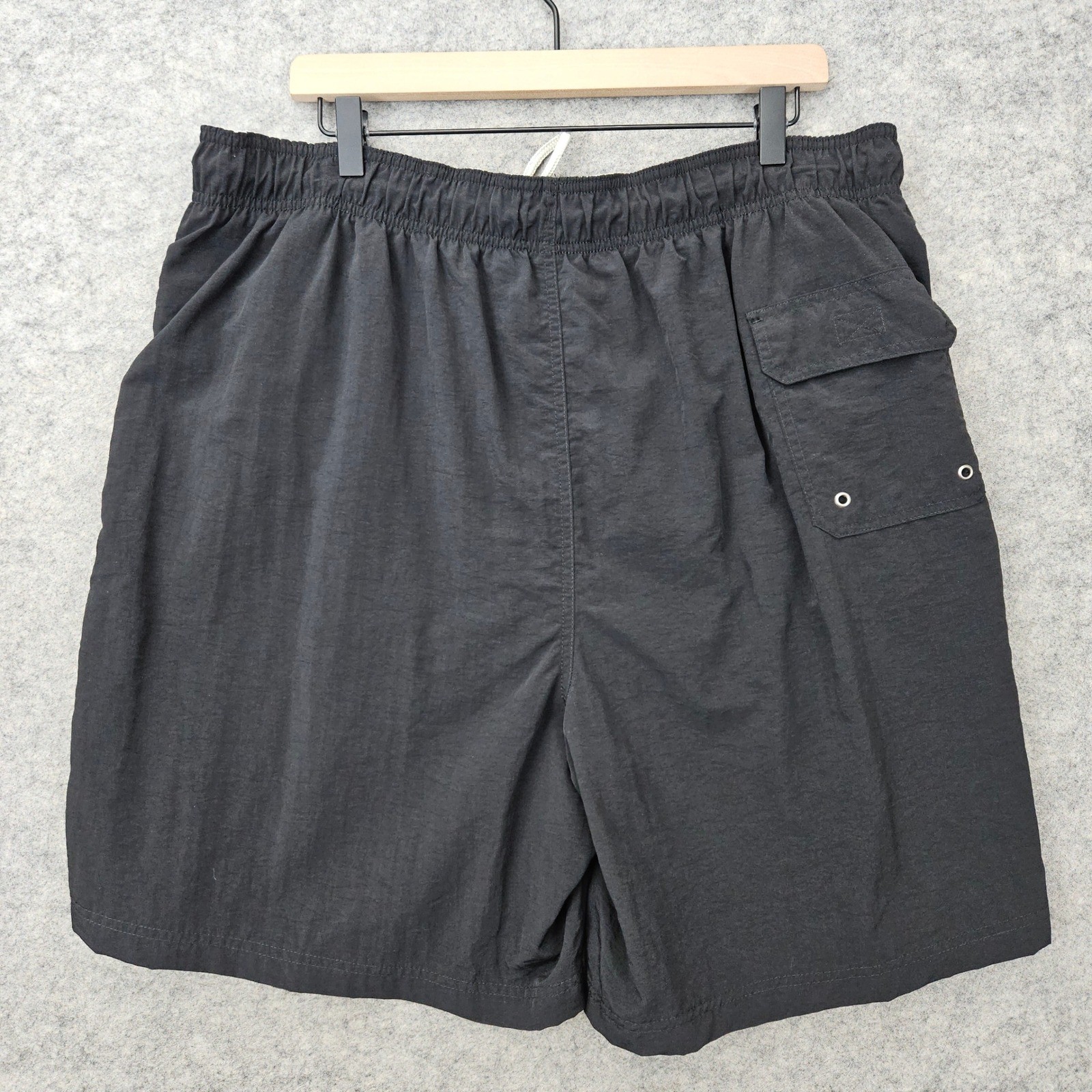 Sand N Sun Swim Trunks Men’s Black XL Nylon Mesh Lined Cargo Pocket Board Shorts