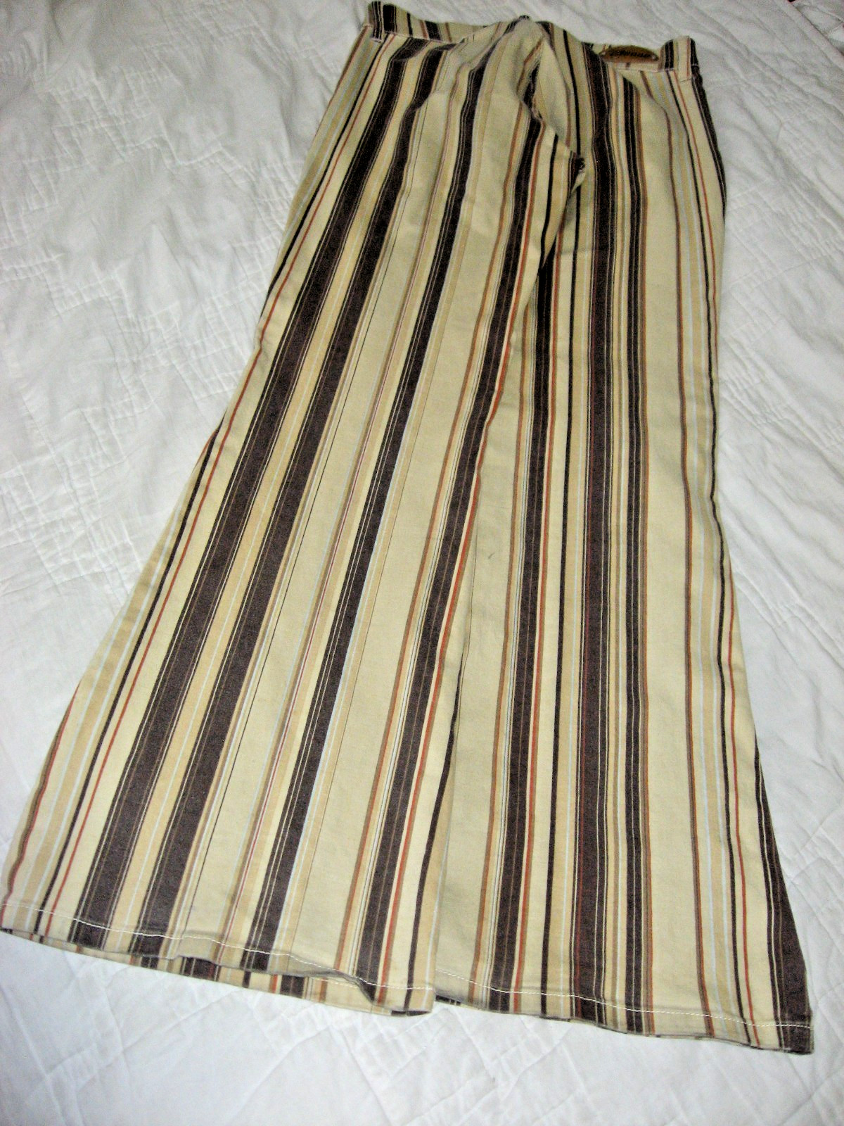 Vintage Bongo Let Me B Women’s Striped Flare Bell Buttom Pants 7 28 x 32