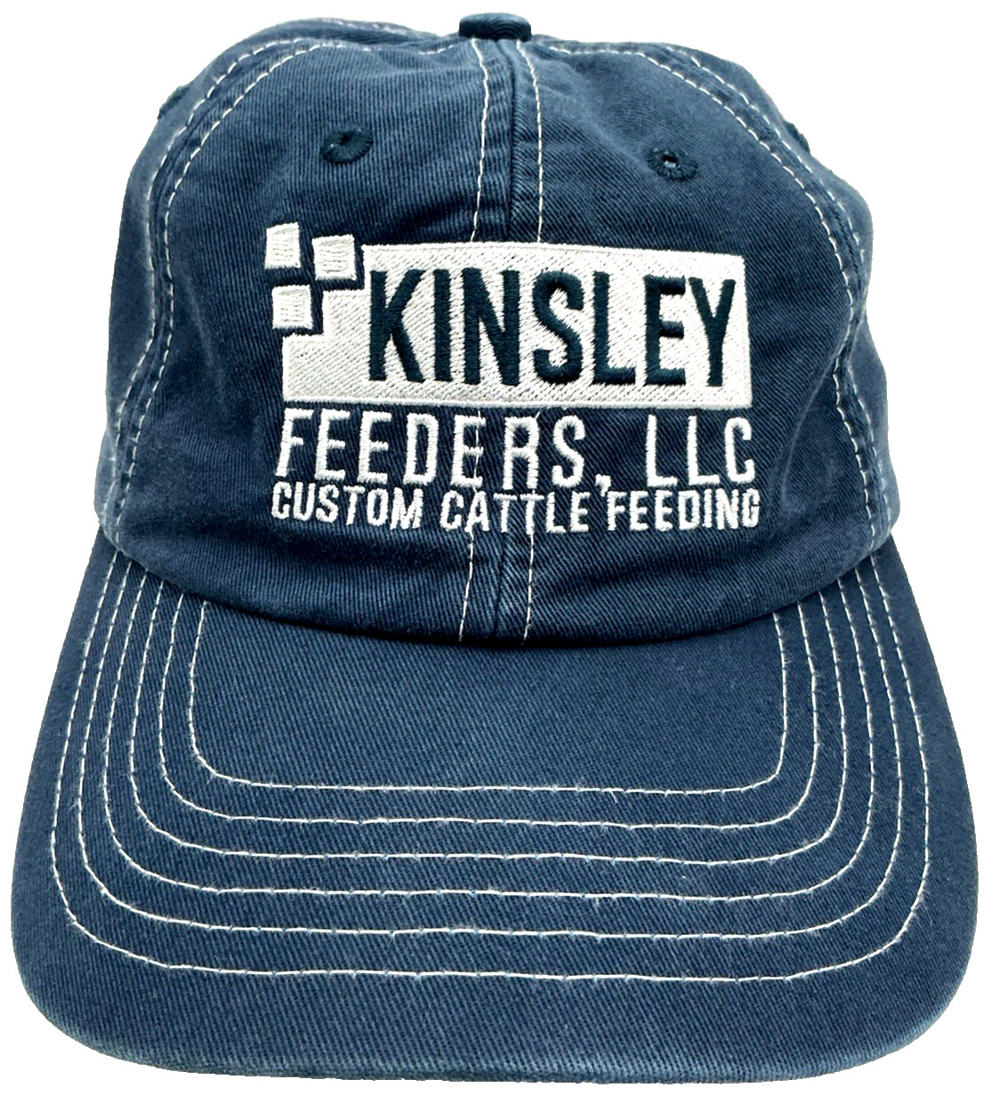 J.F. Beaver Adjustable Strapback Dad Hat Cap Kinsley Feeders Blue Cattle Farming