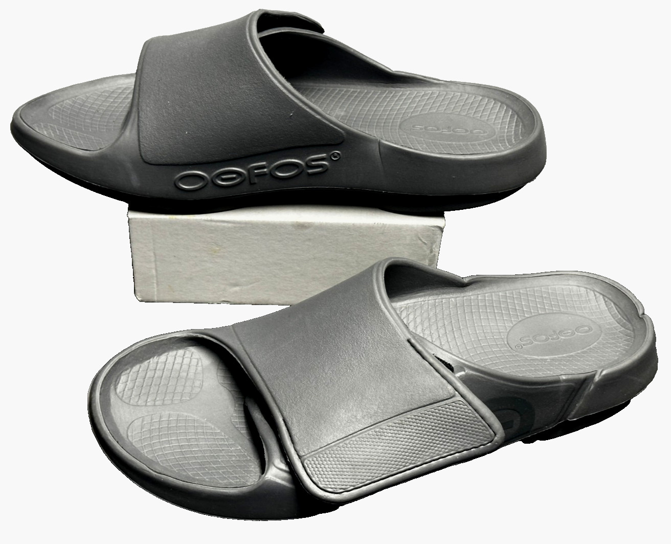 Oofos Ooahh Sport Flex Recovery Slip On Slide Sandals Men: 14 Women:16 Gray Used