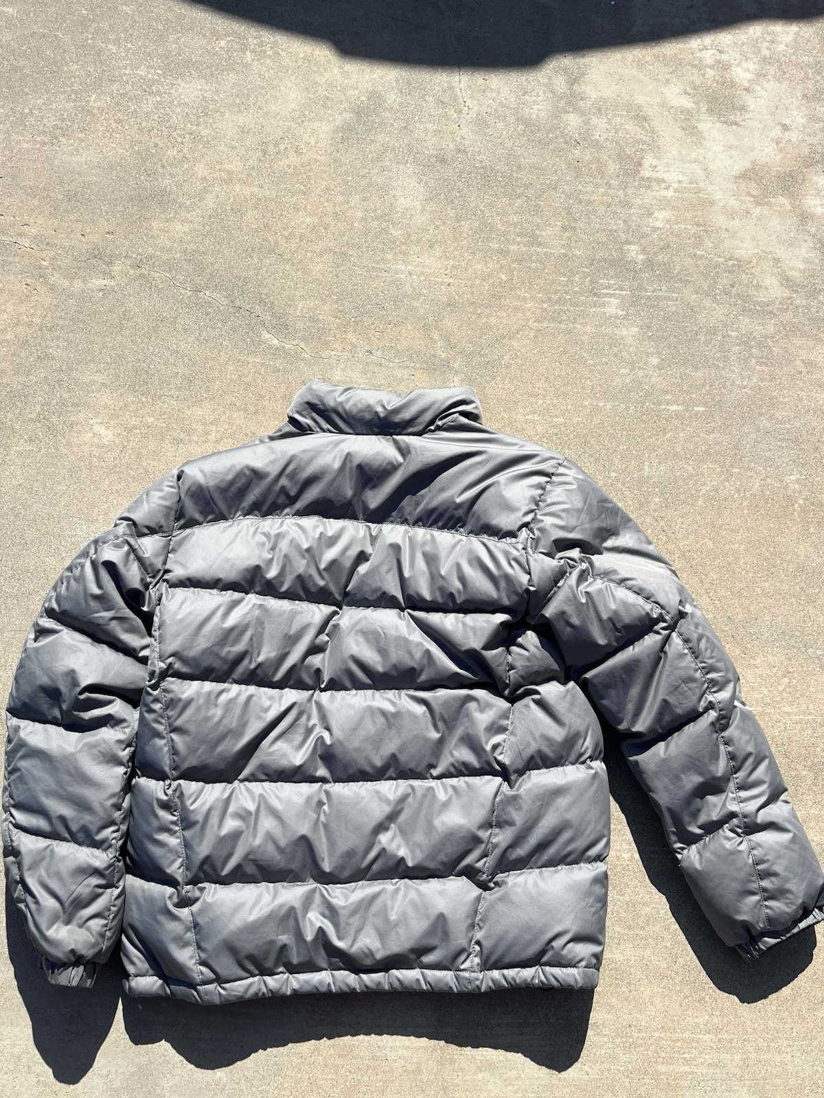 Eddie Bauer Men’s L Gray Insulated Puffer Jacket Full Zip Stand Collar