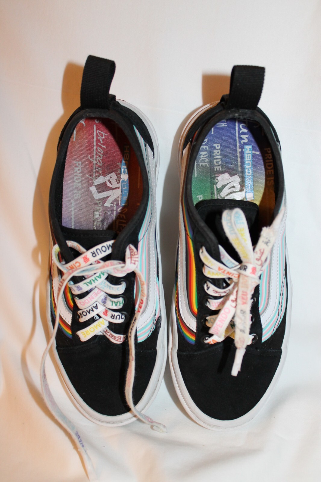 Vans Old Skool Sneakers Sentry Pride UltraCush Black Low Lace Up Men 5.5 Women 7