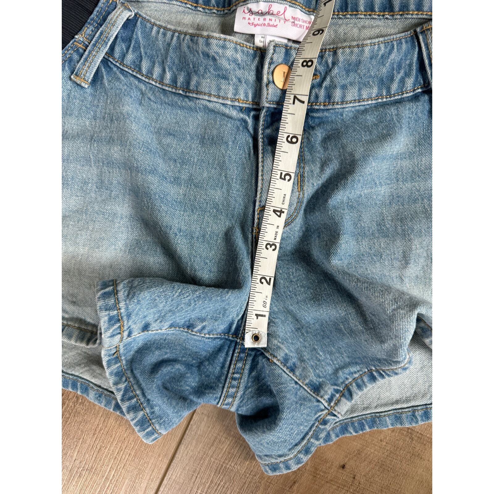 Isabel Maternity Midi Short No Panel Stretchy Waist Size 10 Light Wash