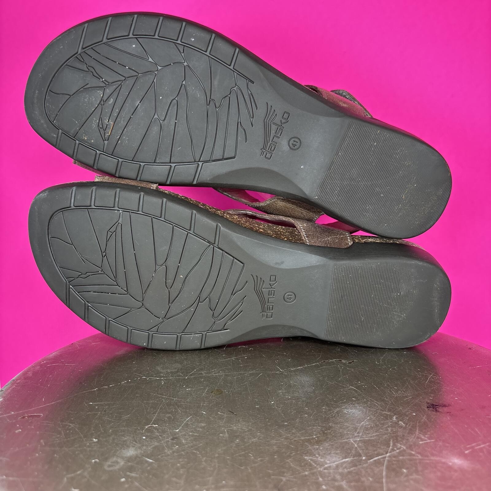 Dansko Reece BrownLeather Toe Loop Slingback Sandal EU 41