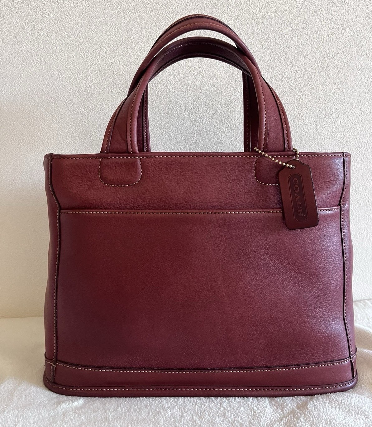 Coach Vintage Bleecker Satchel 9303 Rare Burgundy Leather Tote Bag Made in USA