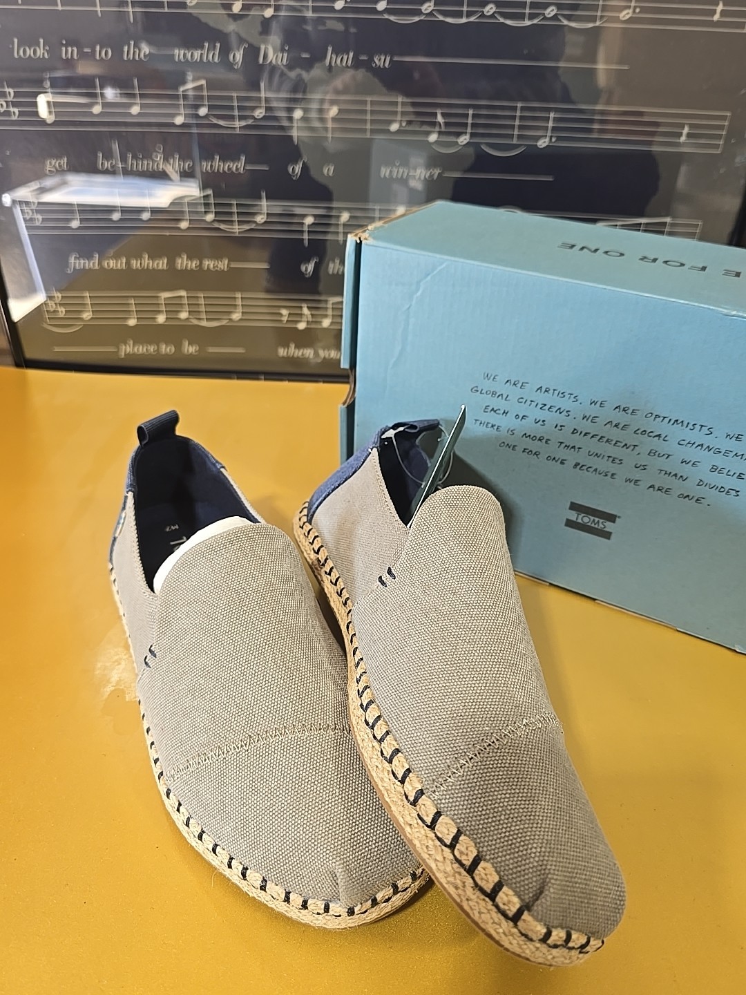 Toms Deconstructed Alpargata Rope Drizzle Grey Washed Canvas Mens Size 7