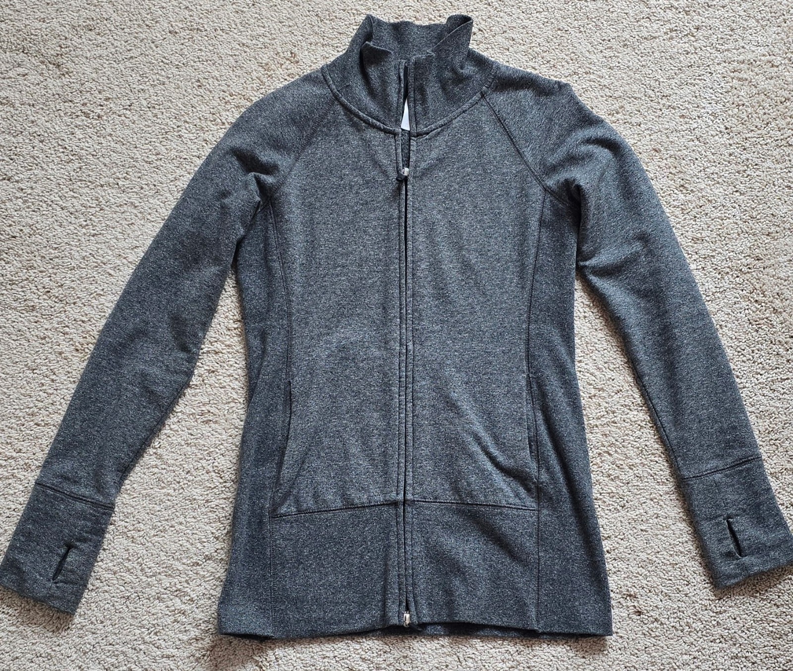 Gapfit Charcoal Grey yoga full zip up jacket size xs