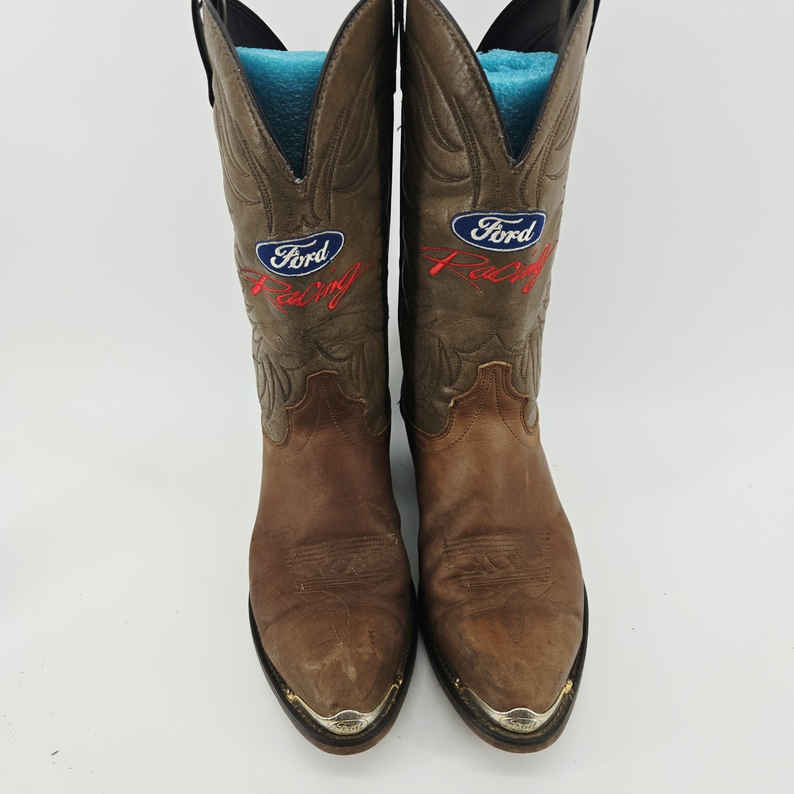 Vintage 90s Laredo Ford Racing embroidered black western cowboy boots men’s 9 EE