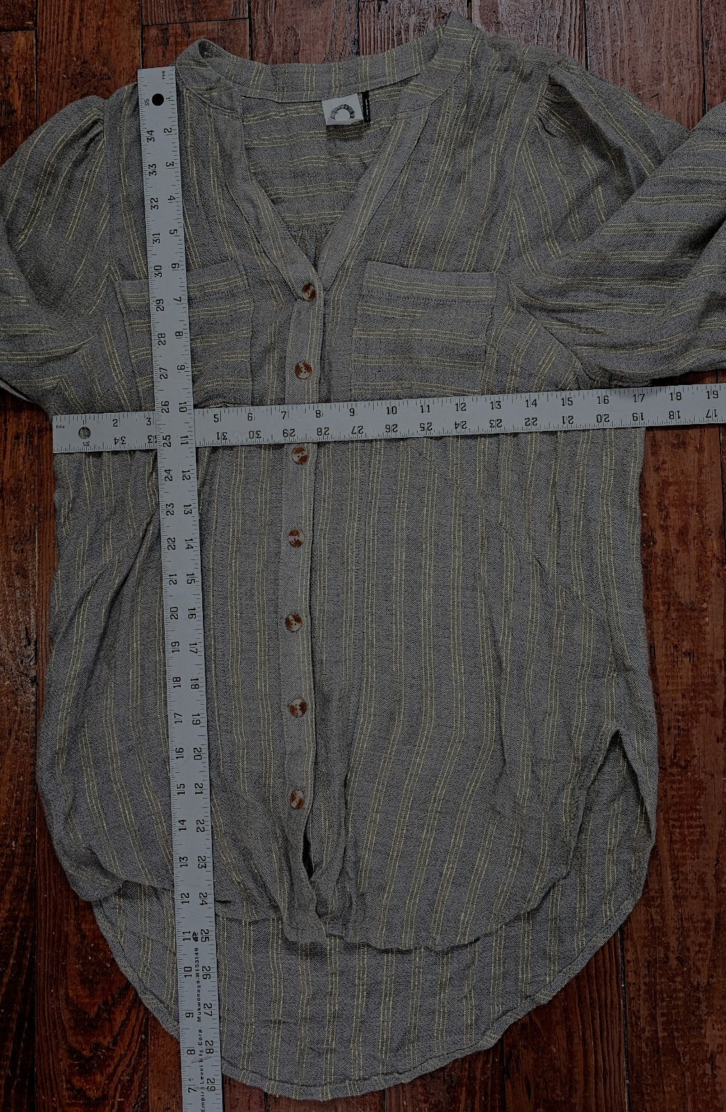 Anthropologie Akemi Kin Womens Blouse Gray Sparkly Gold Rayon Wool Size 2