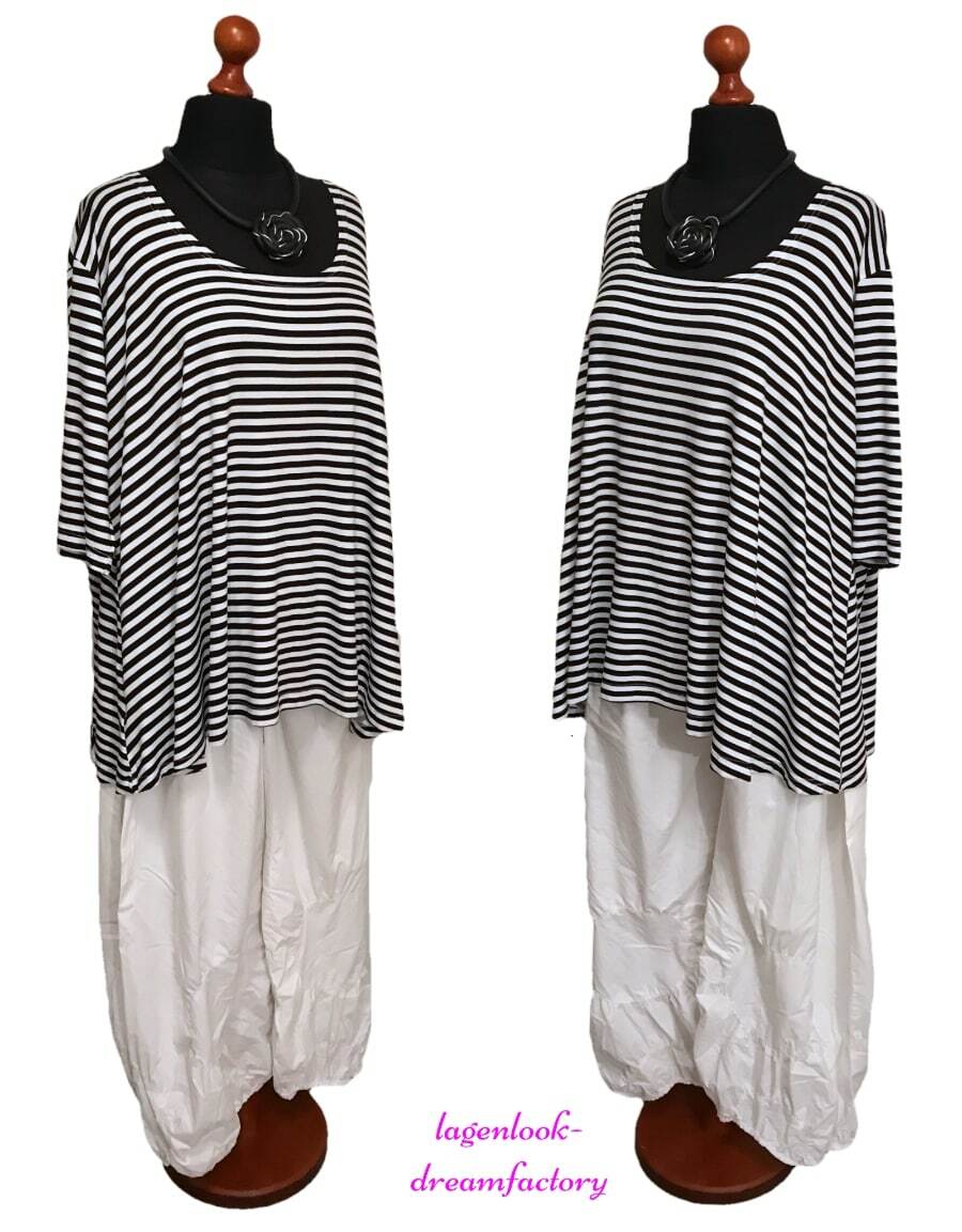 Lagenlook A Line Long Bell Basic Shirt Tunic Jersey 44 46 48 50 52 54 56 58