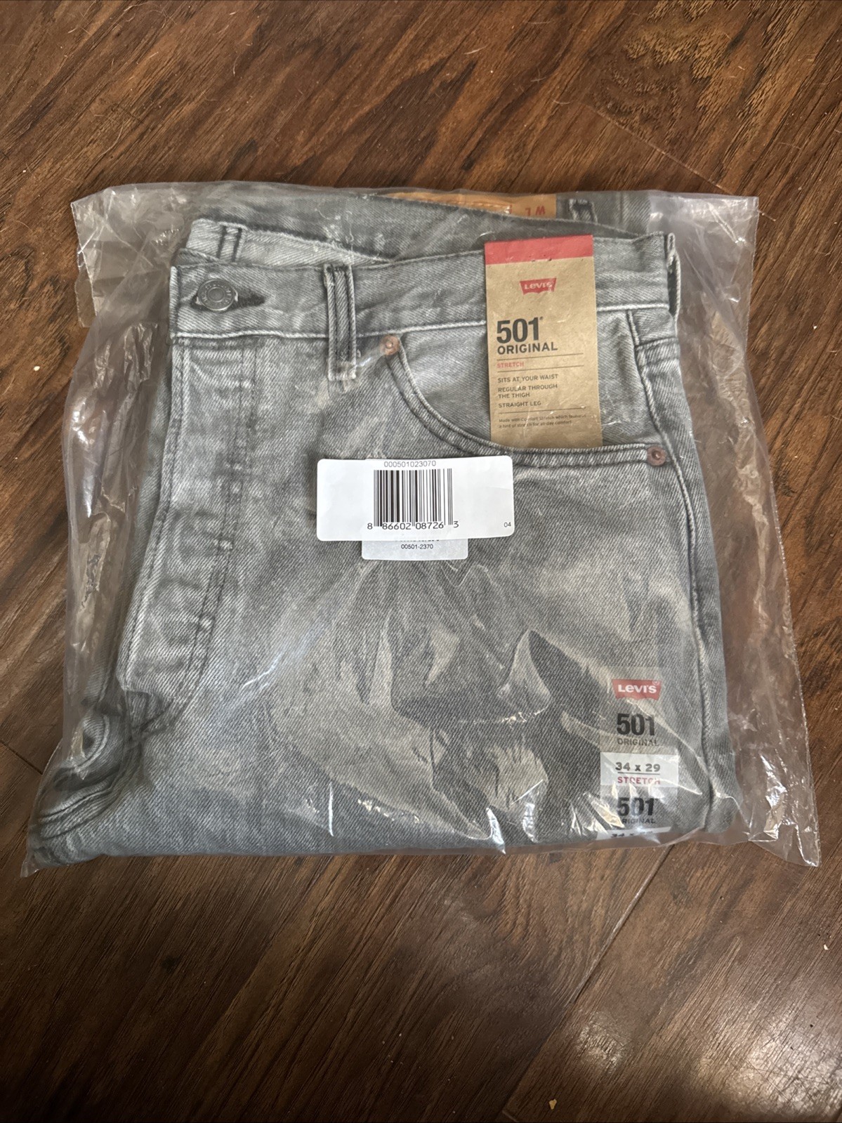 Levi’s® 501™ Original Men Fit Stretch Jeans Light Grey SZ 34X29