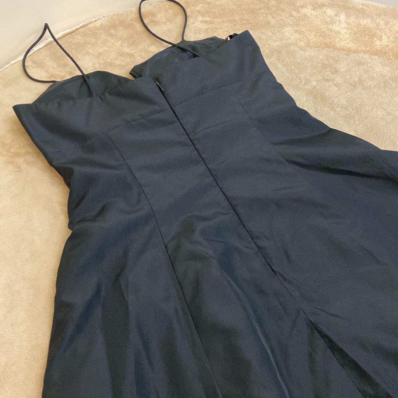 Dressbarn Collection Womens Black Spaghetti Strap Ruched A Line Dress Size 4