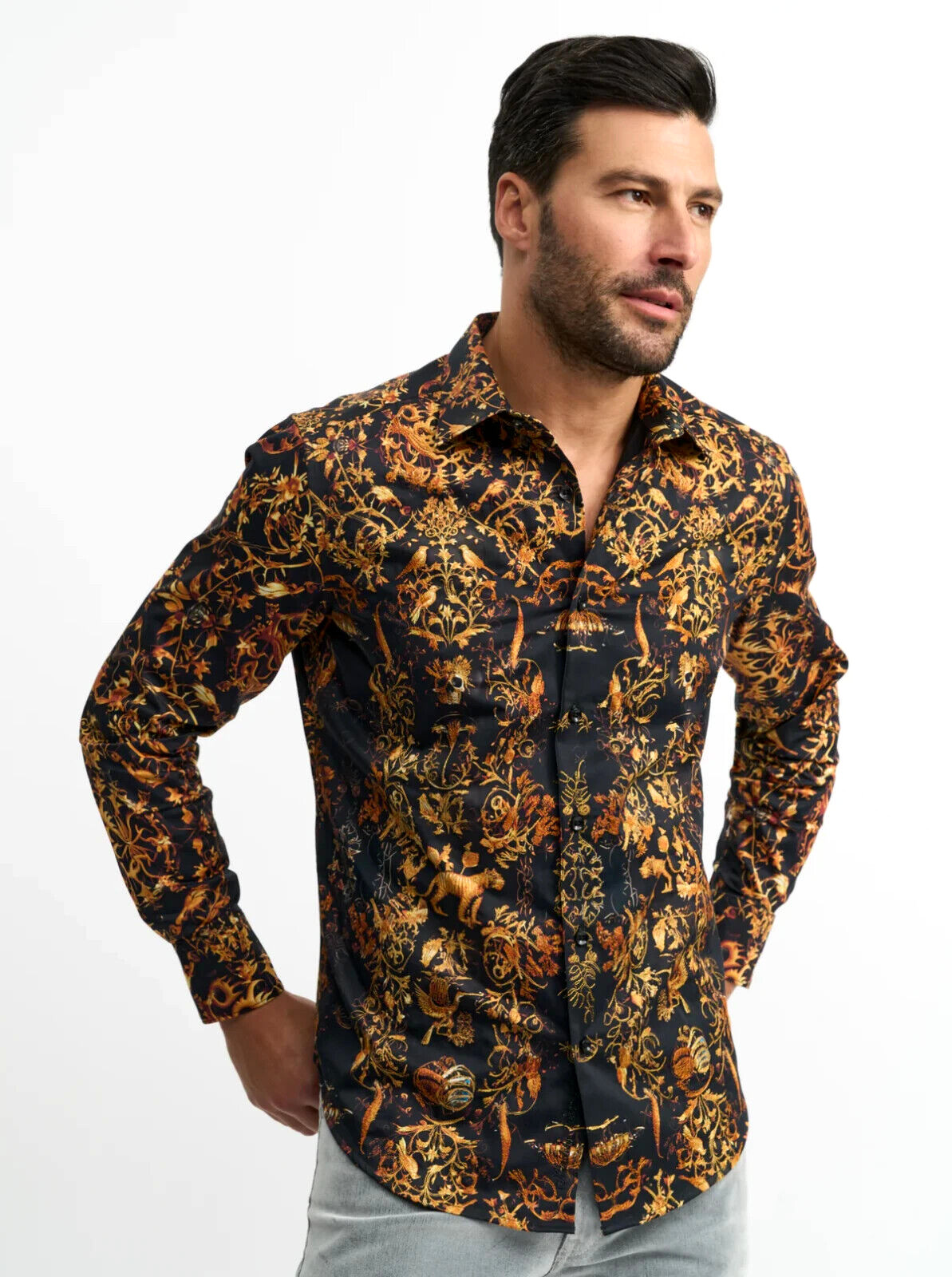 Robert Graham BRUT Champagne & Skulls $398 4XLT NWT Tall Fit FREE SHIP!