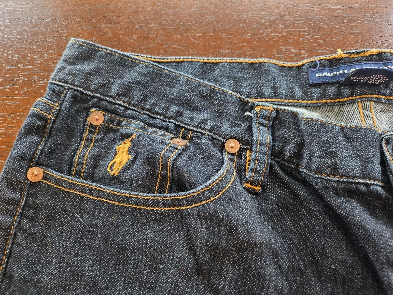 RALPH LAUREN SPORT Dark Denim Jeans Size 32 x 31 Embroidered Pony