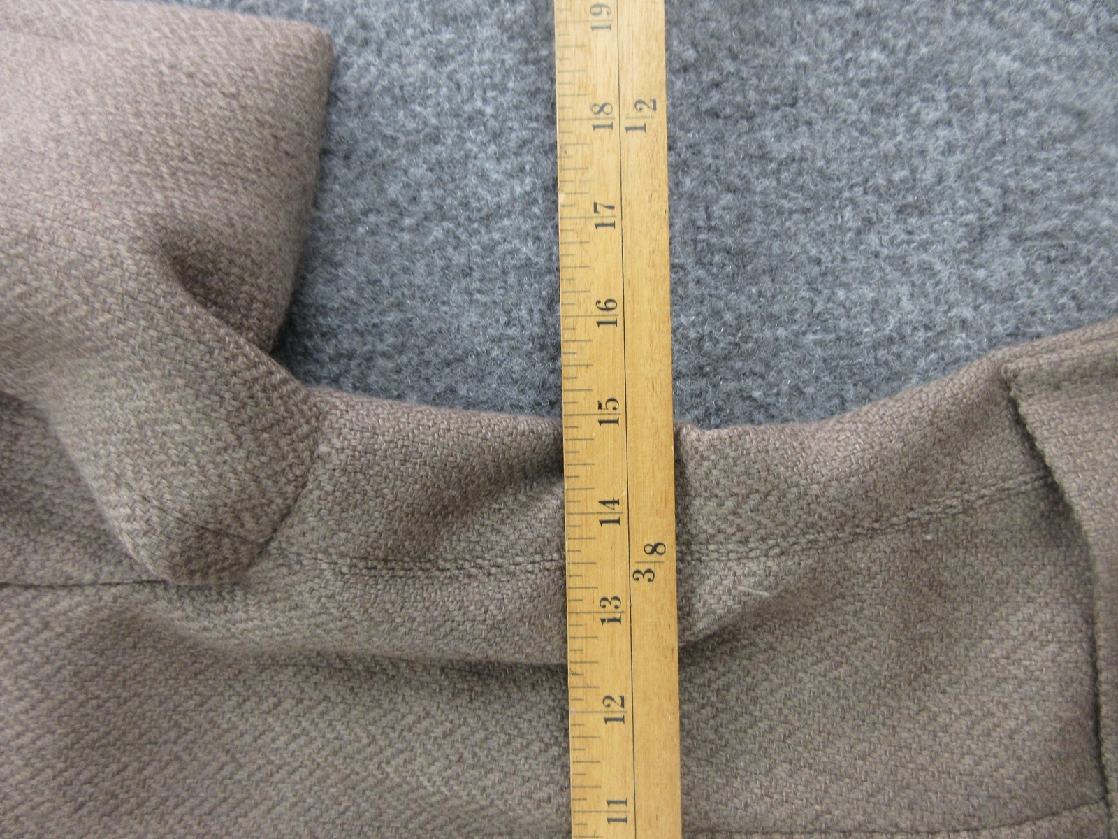 Max Mara Jacket Womens Small Beige Wool Herringbone Button Front Stand Collar