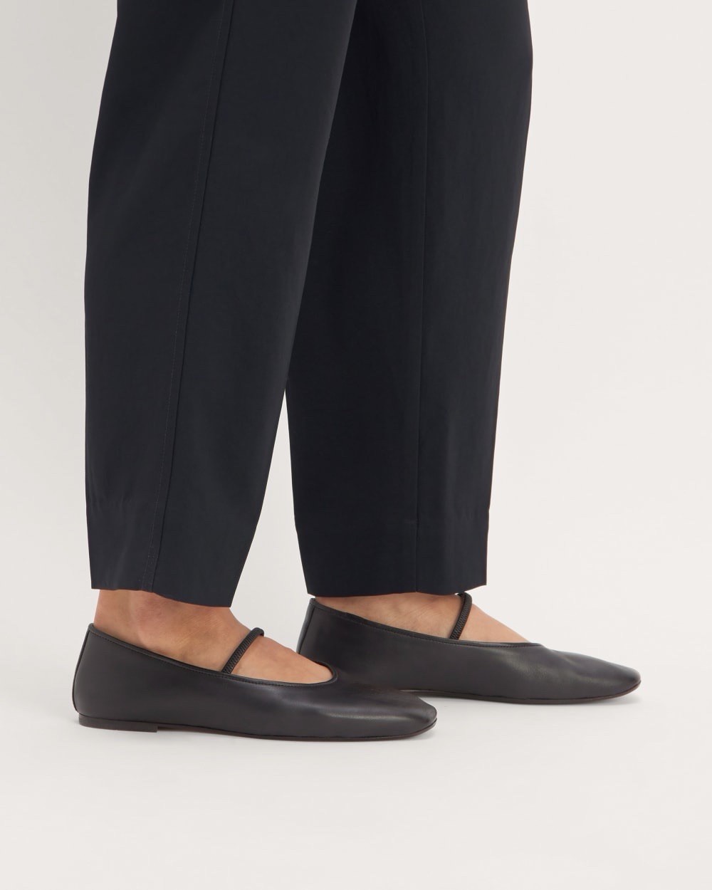 Everlane Black Leather Mary Jane Flats Square Toe Size 6.5 NWB