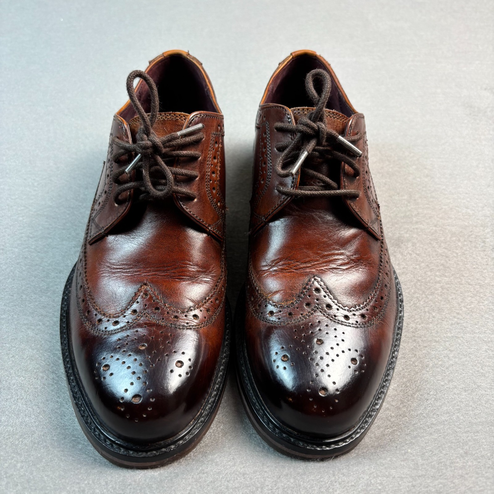 Ted Baker Titanum-3 Brown Wingtip Brogue Derby Shoes UK 7 US 8 EU 41 Leather