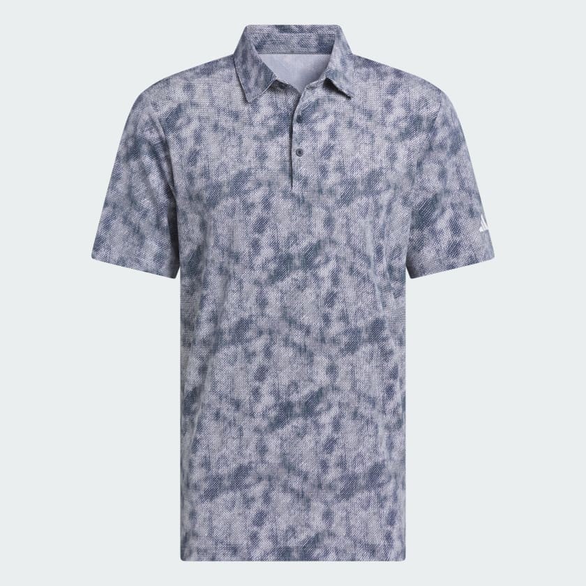 $70 Adidas Men’s Ultimate365 Textured Print Polo Shirt – Navy/White -Medium-New
