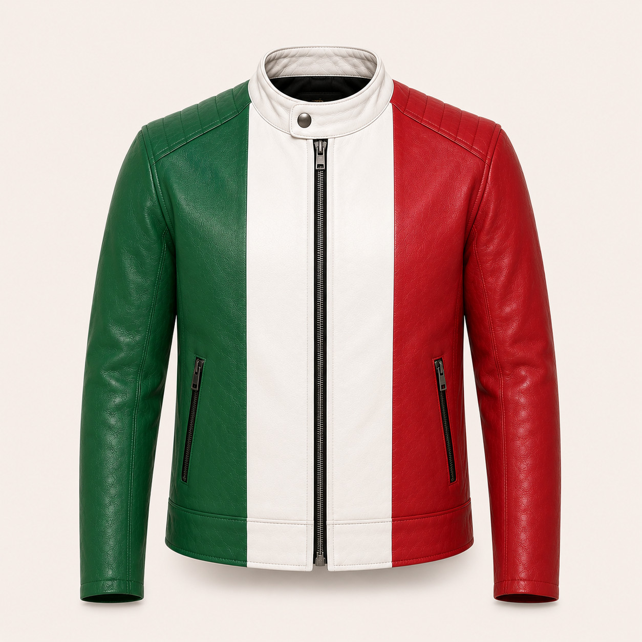 Italian Flag Leather Jacket, Union Jack Leather Coat, Men Women Vintage