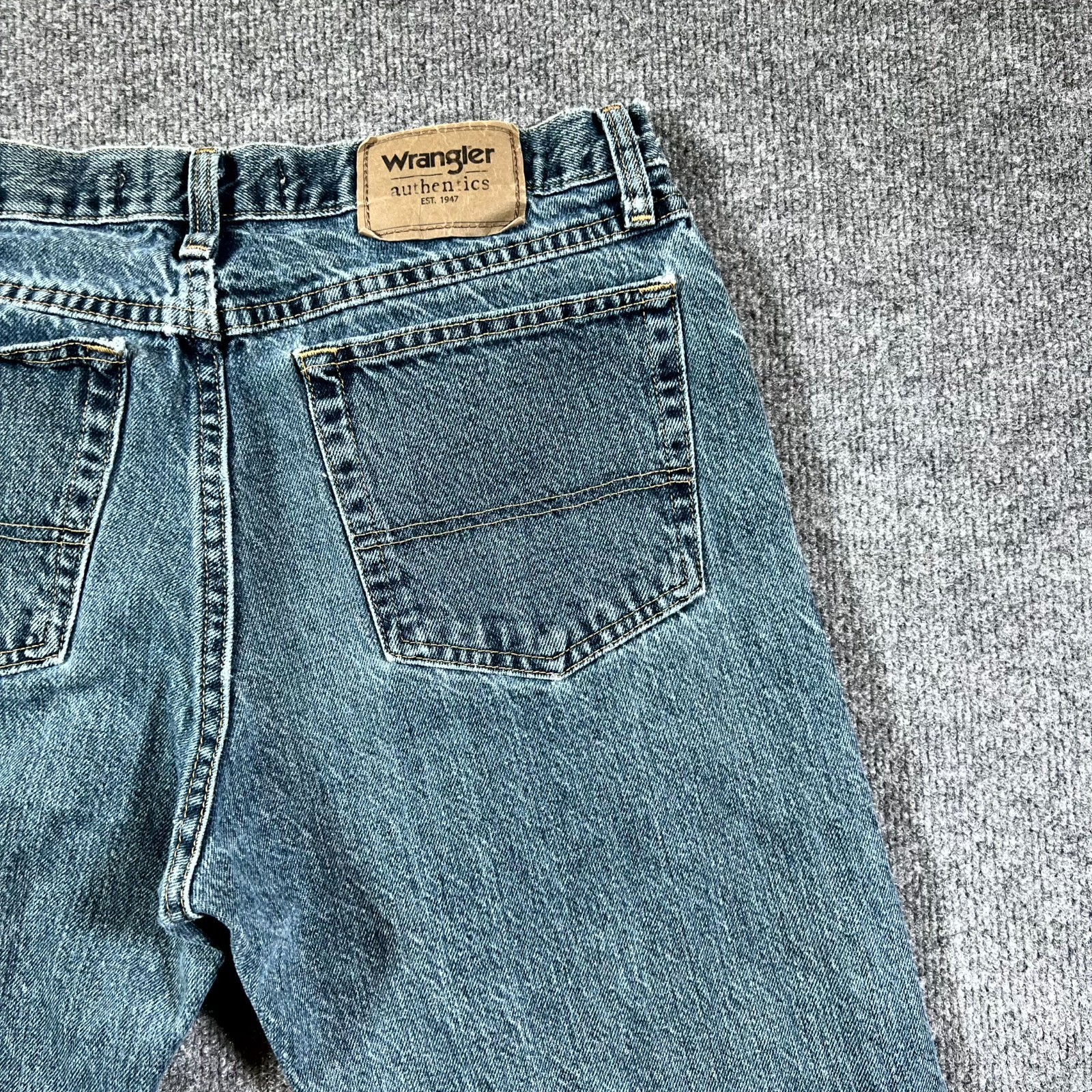 Wrangler Authentics Jeans Mens 32×30 Blue Denim Cotton Regular Fit Straight Leg