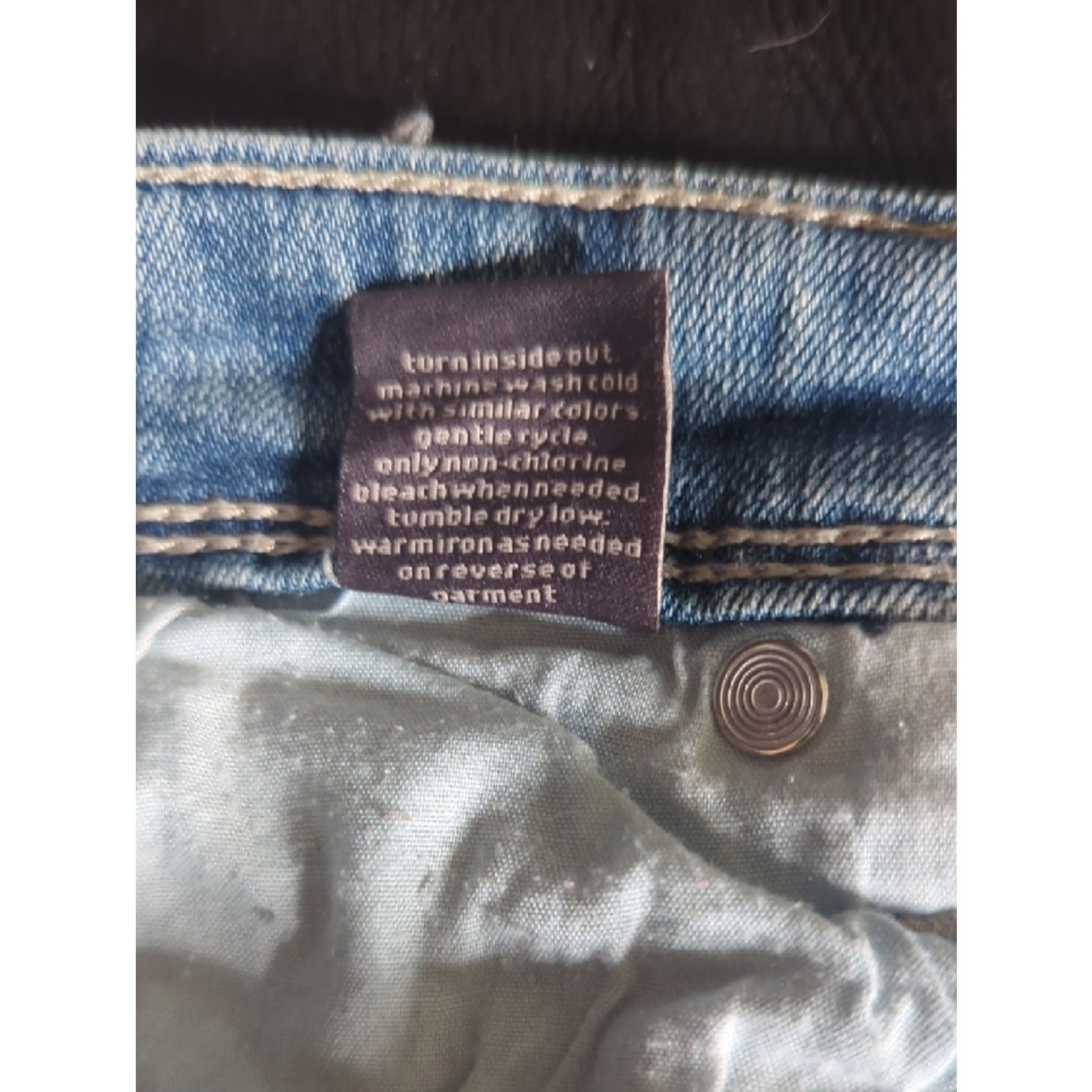 The Limited Light Wash Patchwork Straight Leg Jeans Distressed Denim