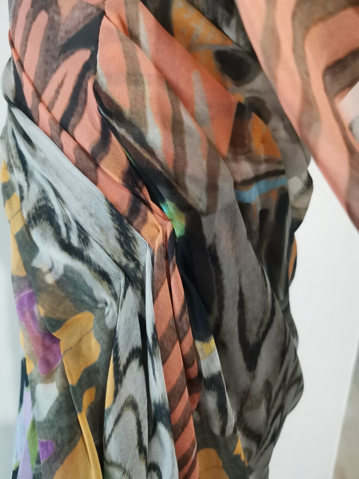 🆓US🛃 RESORT 2011 ALBERTA FERRETTI Abstract Print corset silk maxi Dress IT 40