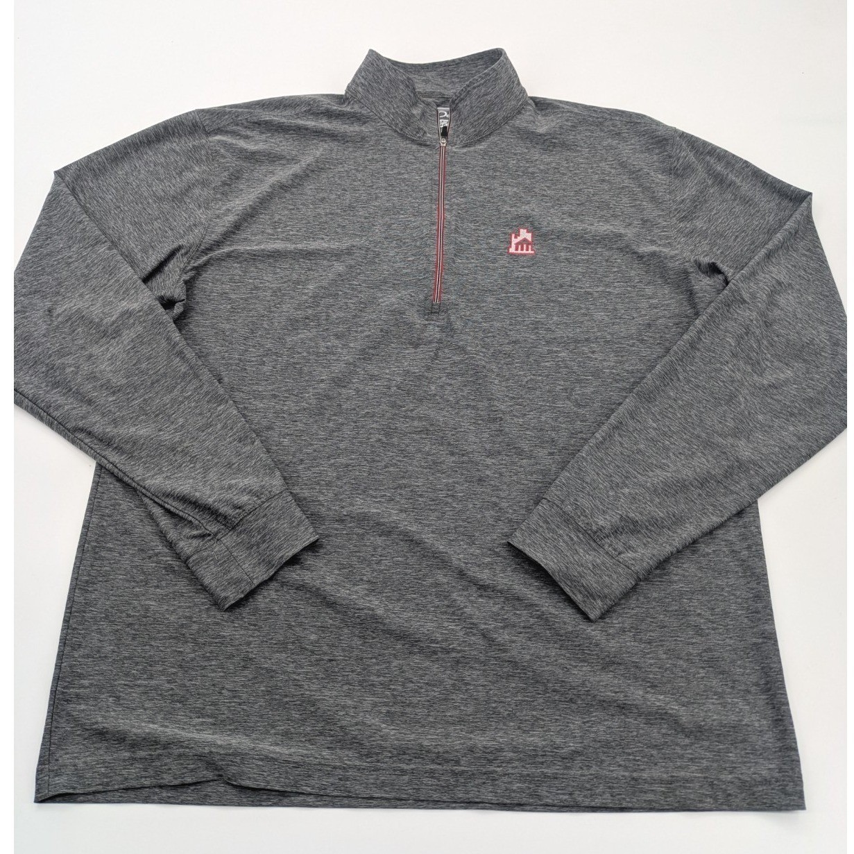 Straight Down Golf Pullover Crusher 1/4 Zip Jacket Men’s Large Gray Preppy