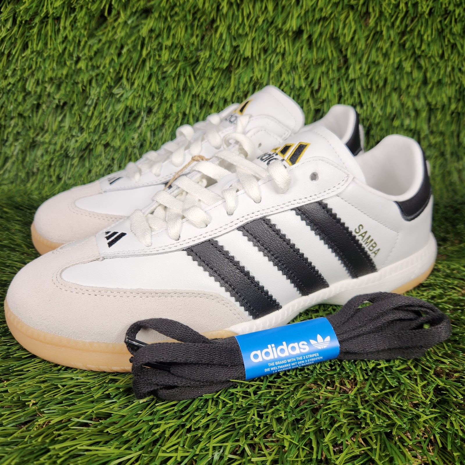 Adidas Samba Millennium Mens White Black Gum Bottom Classic Sneaker Originals