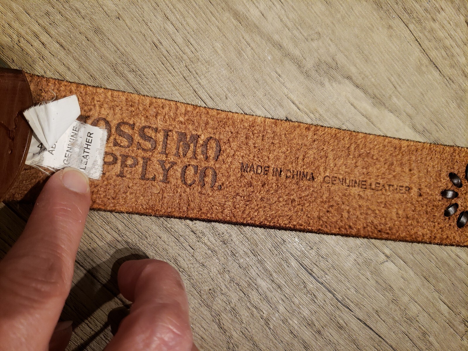 Mossimo Supply Co Genuine Leather Belt 2-Tone Brown Tooled Braided Women30/75cm.