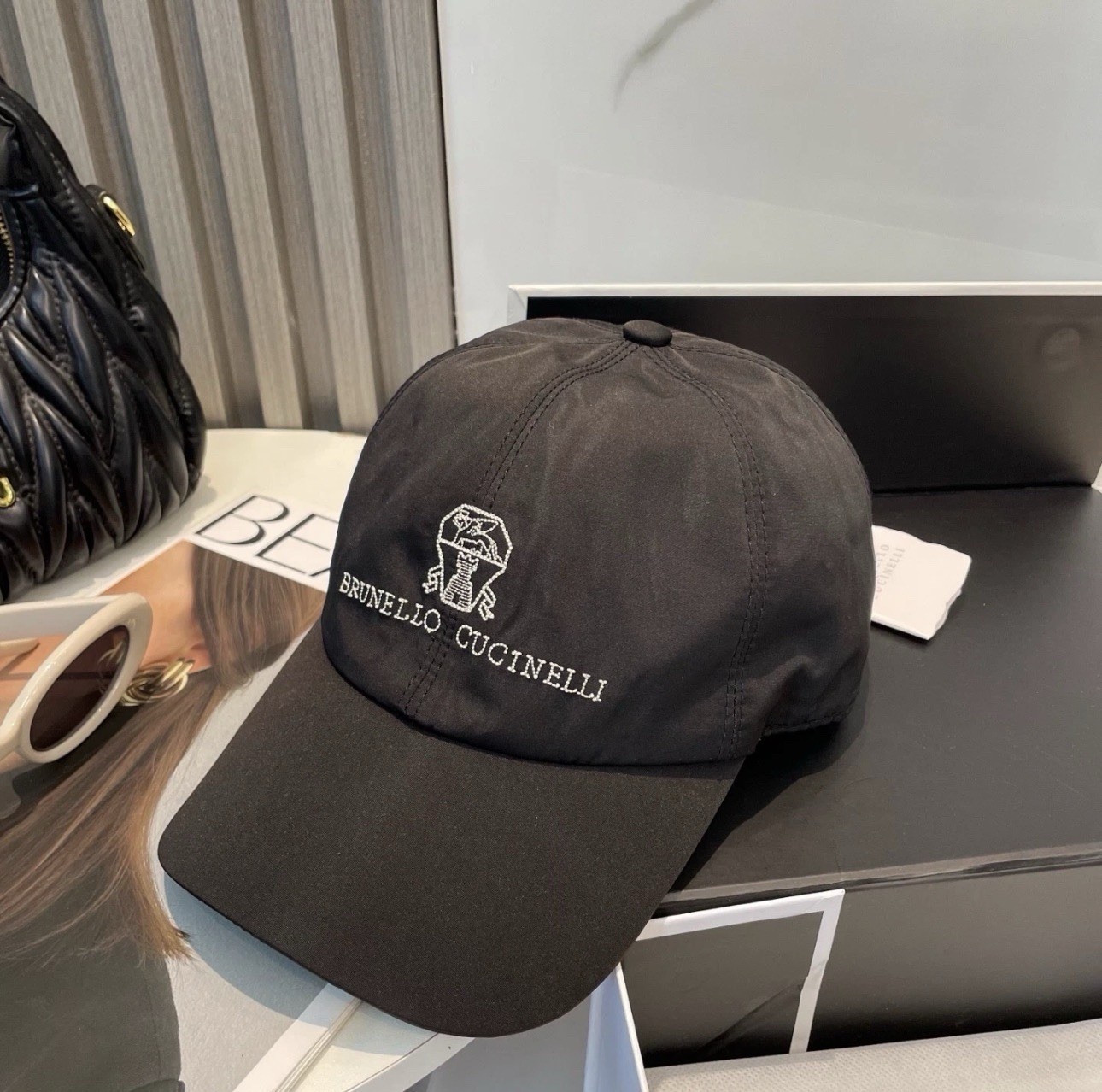Brunello Cucinelli Classic Vintage Black Adjustable Baseball Cap (Unisex)