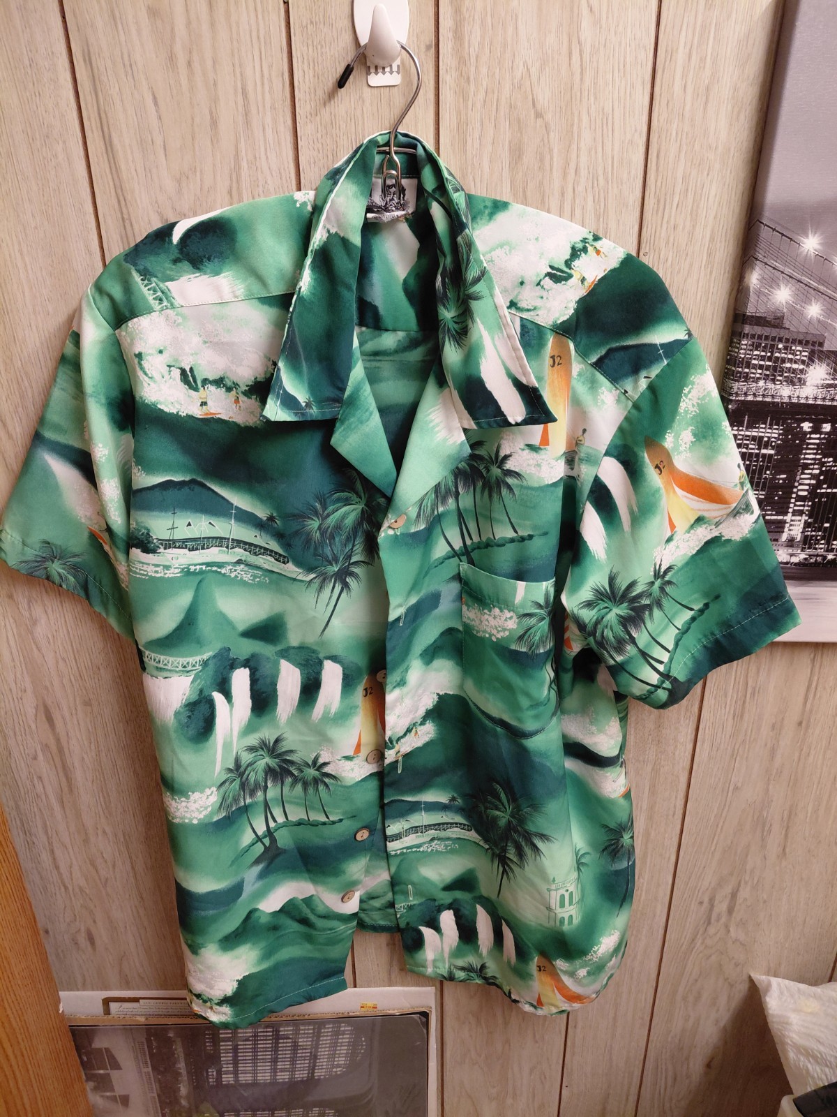 Vtg 70’s Kennington Loop Collar Beach Hawaiian Aloha Polyster Men’s Shirt L