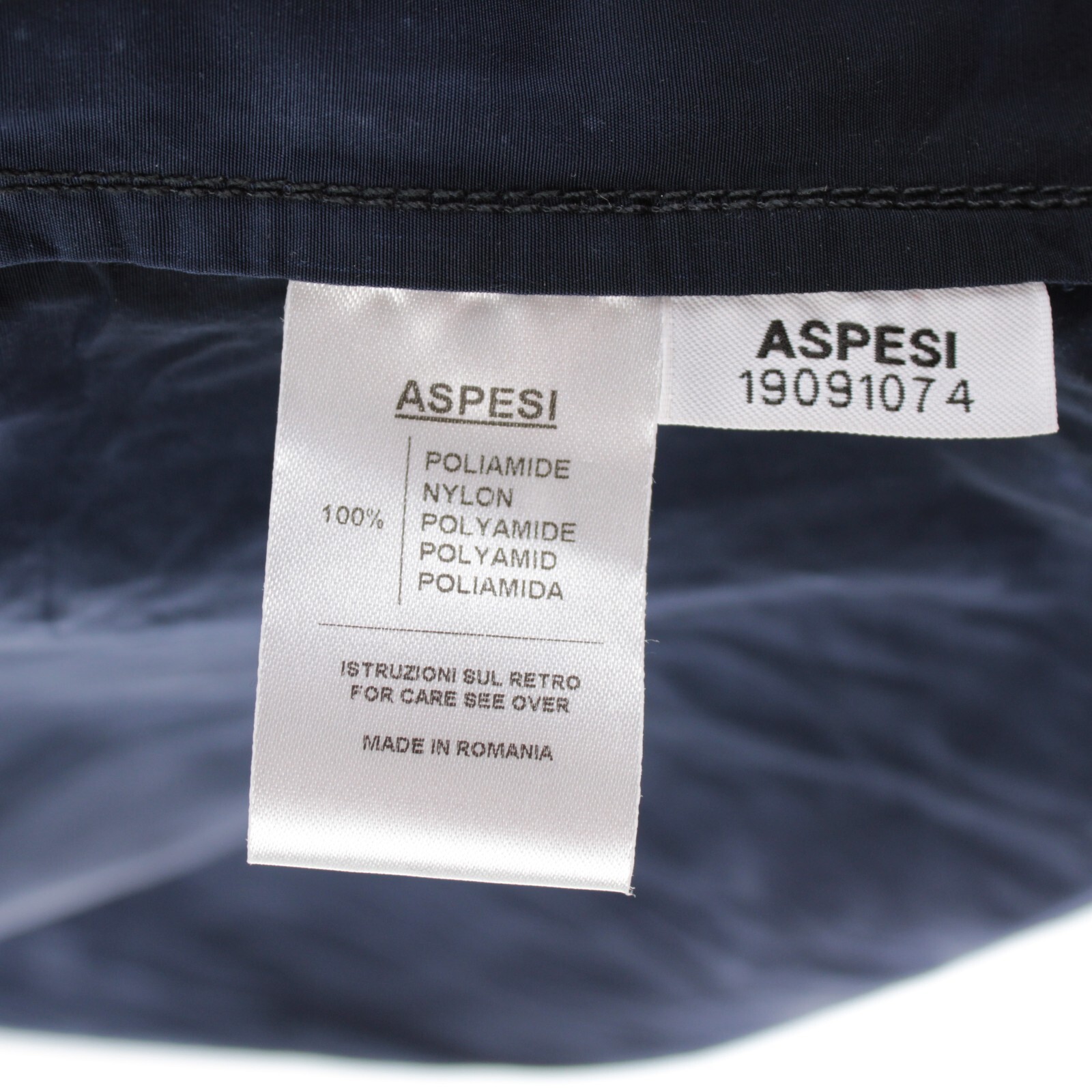 Aspesi NWT 100% Polyamide Hooded Shell Jacket Size Large In Blue Tie-Dye