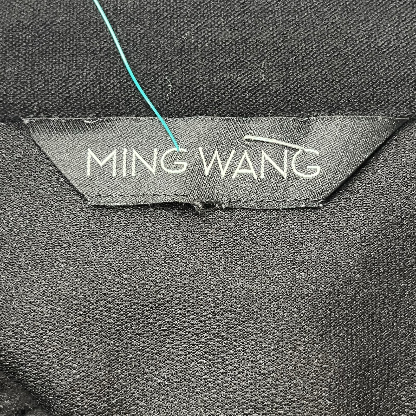 Ming Wang Black Ruffle Collar Zip Front Stretch Knit Nylon Jacket Women’s 2X