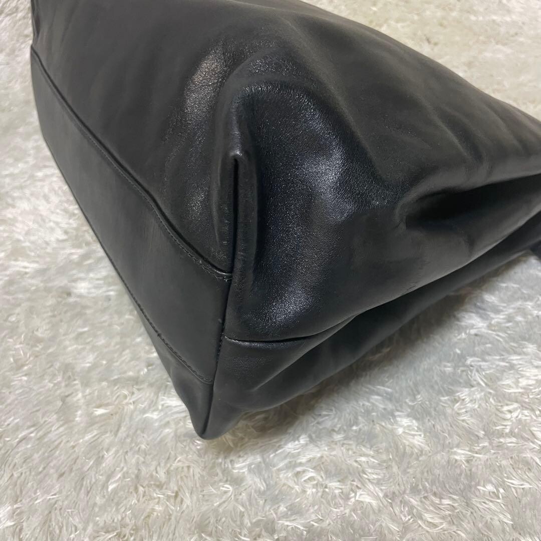 Bally Black Leather Shoulder Bag Women Large Tote Style 15.75 x 12.2 x 5.1 in