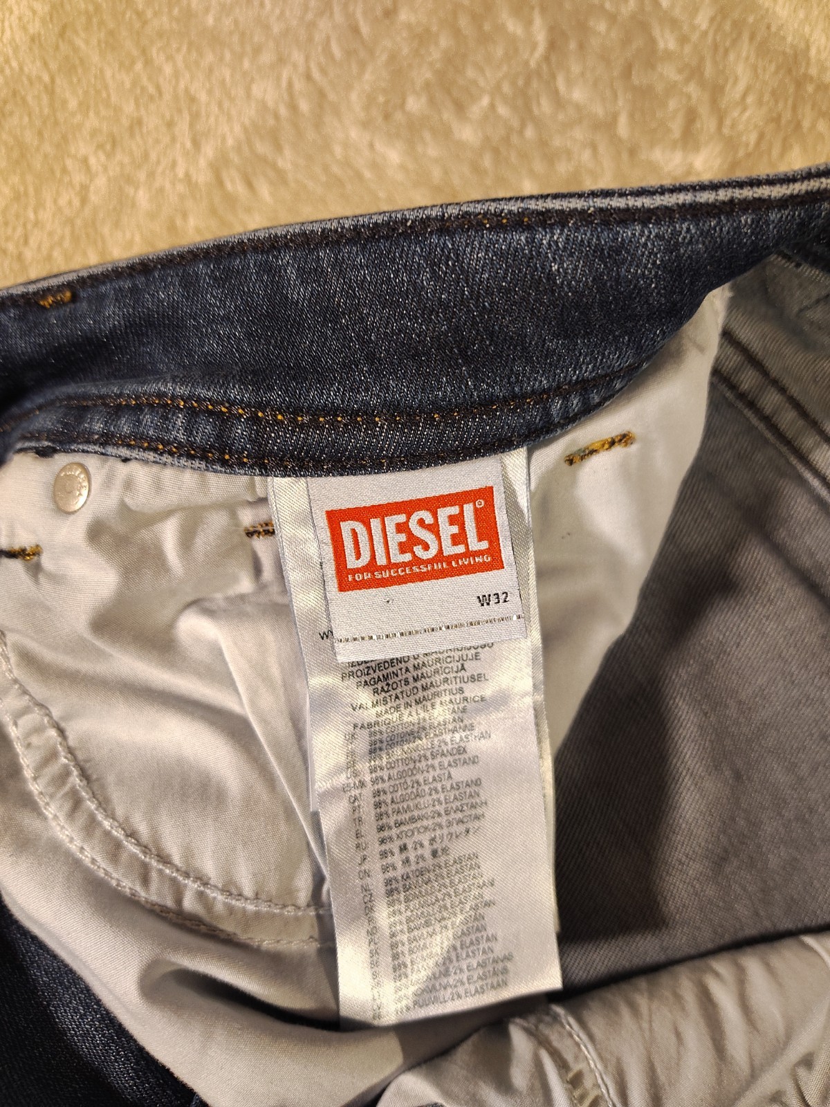 Diesel THOMMER-R Men’s W34 L31 RM065 Slim Fit Blue Stretch Flex Denim Jeans Dark