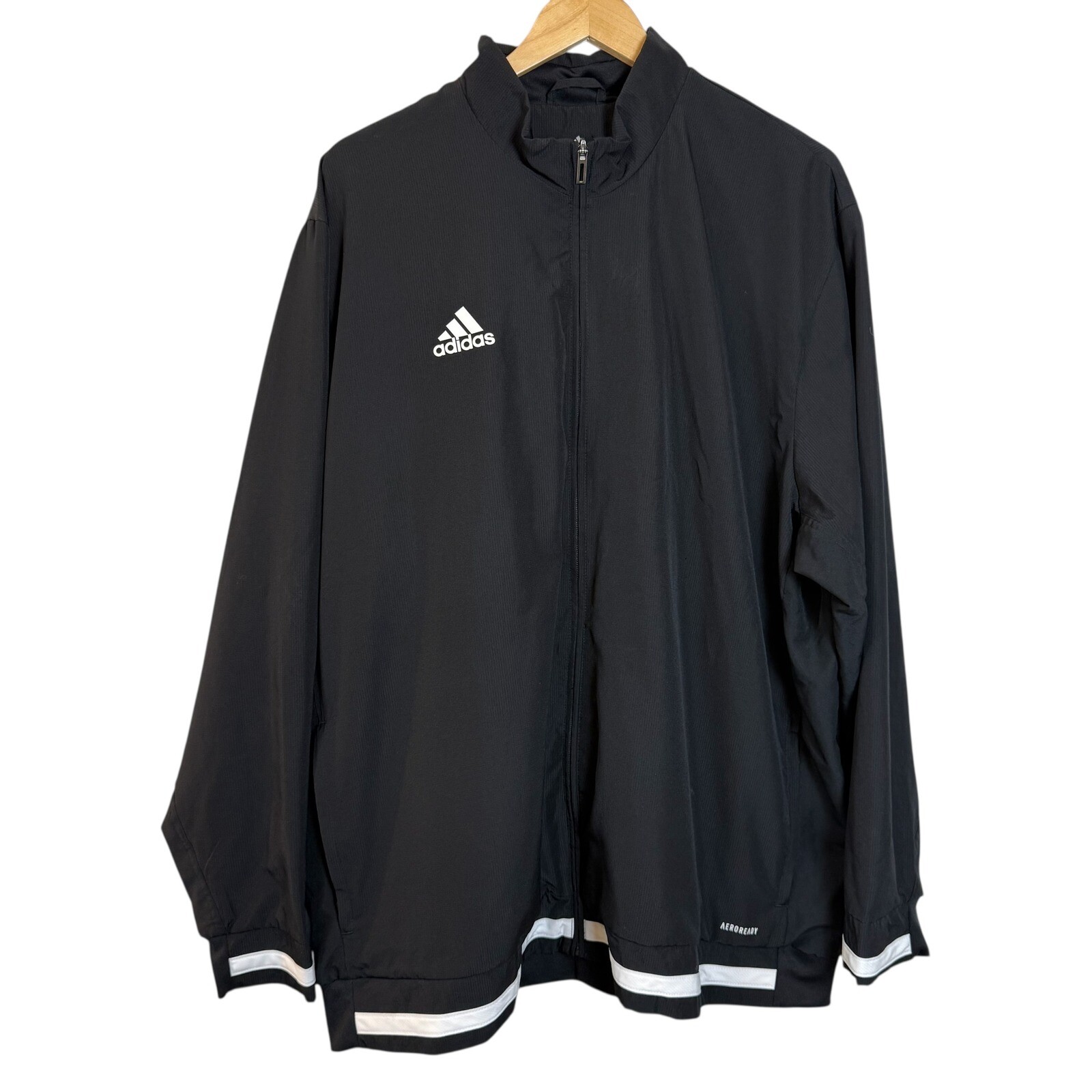 Adidas Jacket Men’s 2XL Aeroready Black Full Zip Windbreaker All Season DW6876