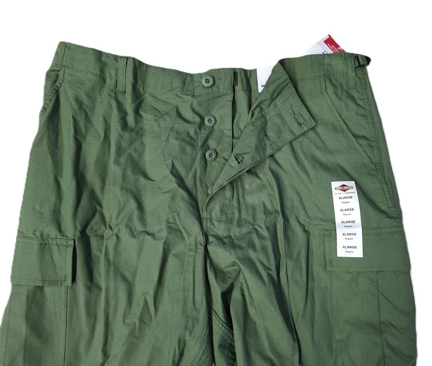OD Green BDU Cargo Pants Military Tactical Trousers 100% Cotton RS ,Button Fly,