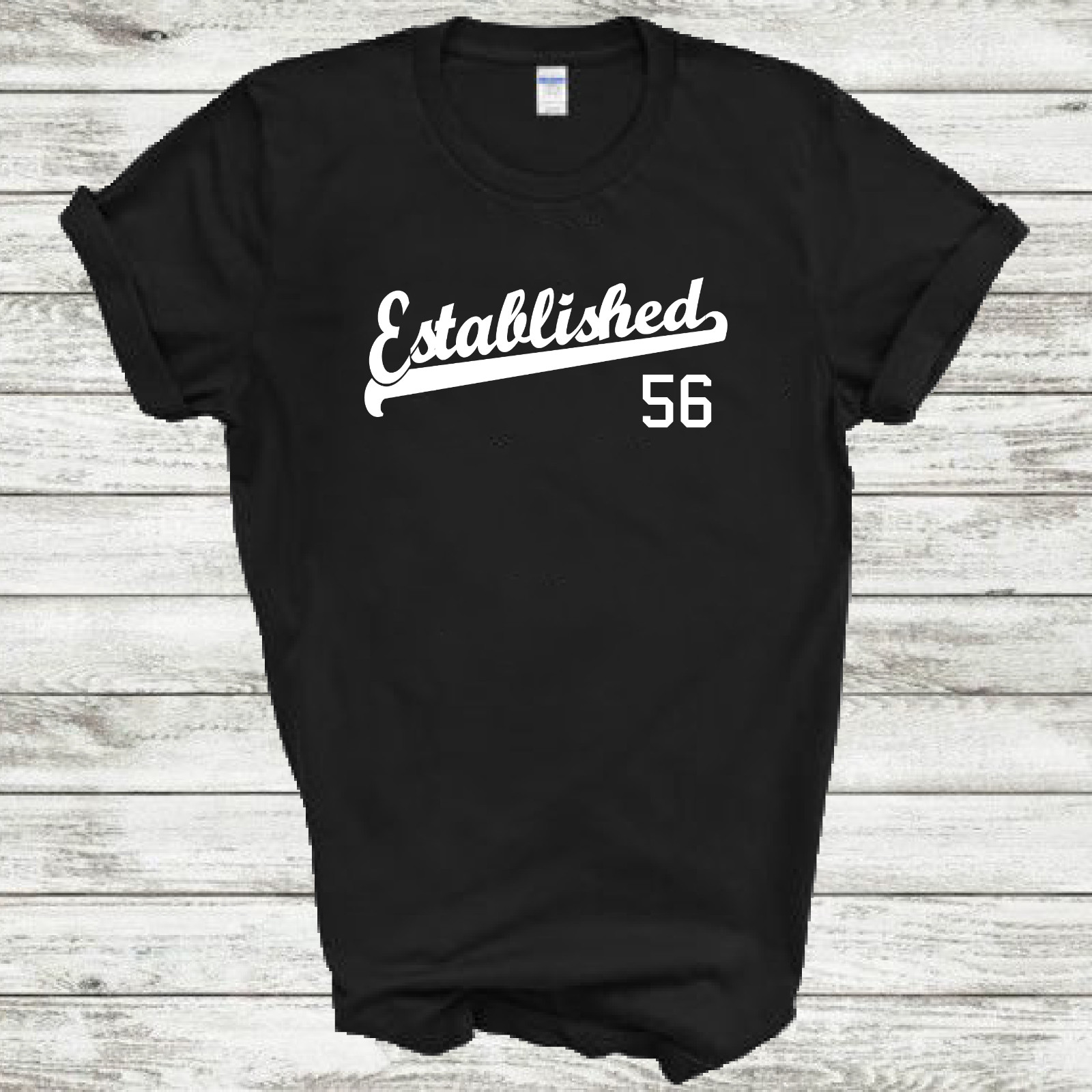 Established 56 Birthday Anniversary Script Tail 1956 Tee Shirt All Size & Color