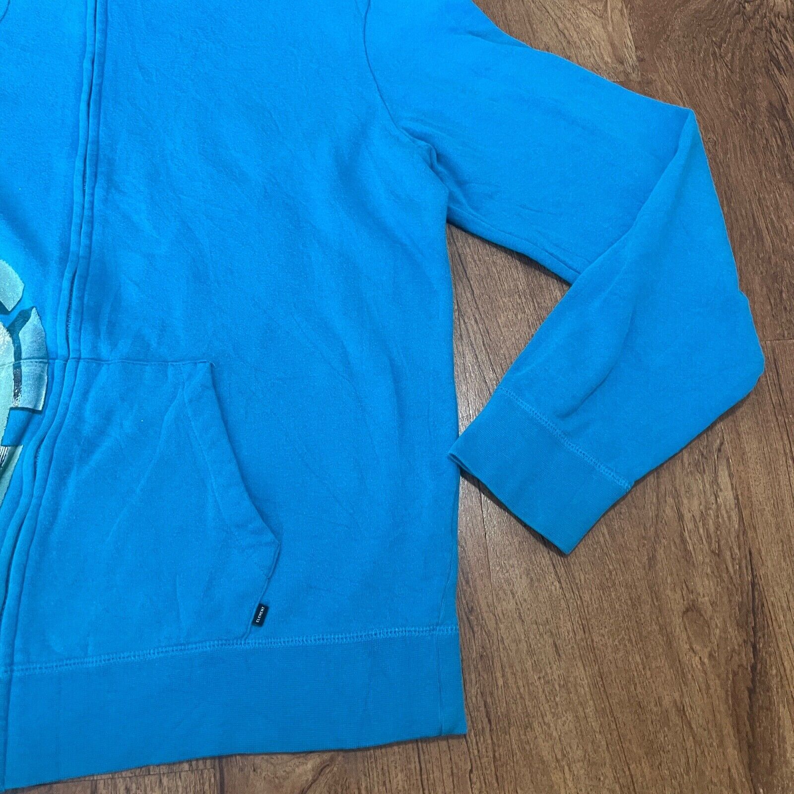 VTG Y2K Element Skateboarding Full Zip Hoodie Men Large L Paint Drip Big Logo Bl